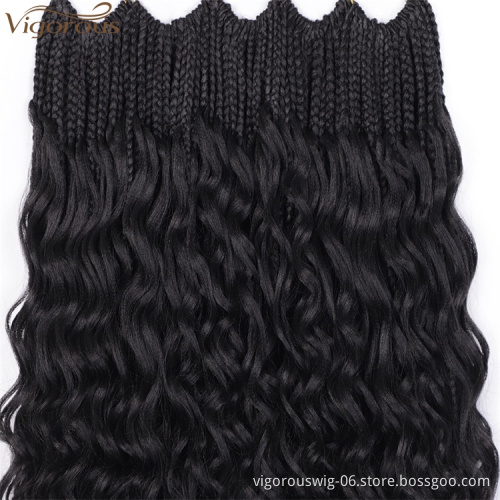Vigorous Top Quality High Temperature Messy Goddess Box braids Synthetic Crochet Braid 18inch Braided Hair Extension For Women